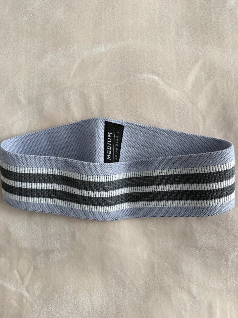 Fabric Booty Resistance Band Medium Gray Black Non Slip Glute Hip Exercise